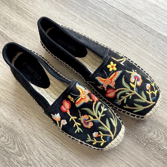 Johnny Was Shoes - NWT Johnny Was Embroidered Espadrille Floral Black Women's 7​​​